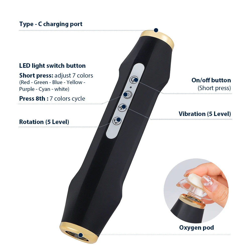Portable Oxygen Bubble Pen CO2 Oxygen Handheld Facial CO2 Gel Facial Skin Care Device Facial SPA Oxygen Bubble Facial Machine