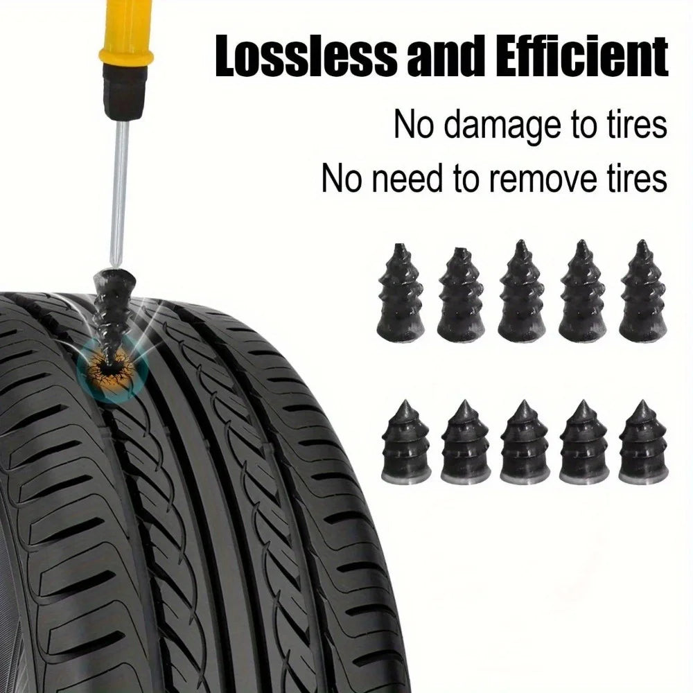 Emergency Roadside Tire Repair Kit - Universal for All Vehicles (Car, Motorcycle, Truck, RV)