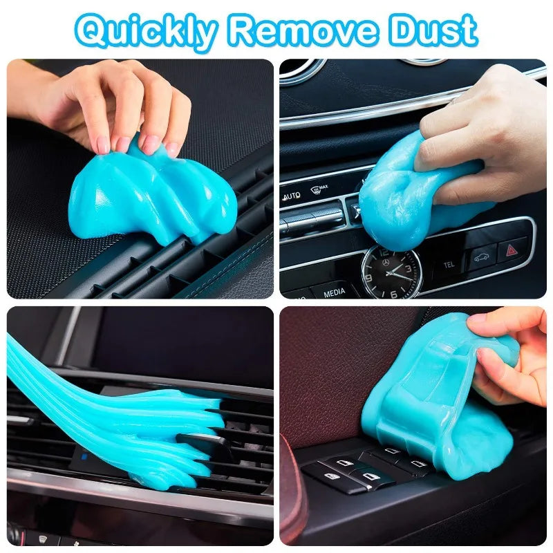 Biodegradable Auto Detailing Slime for Air Vent Console Eco-Friendly Deep Cleaning Gel for Electronics Home Office