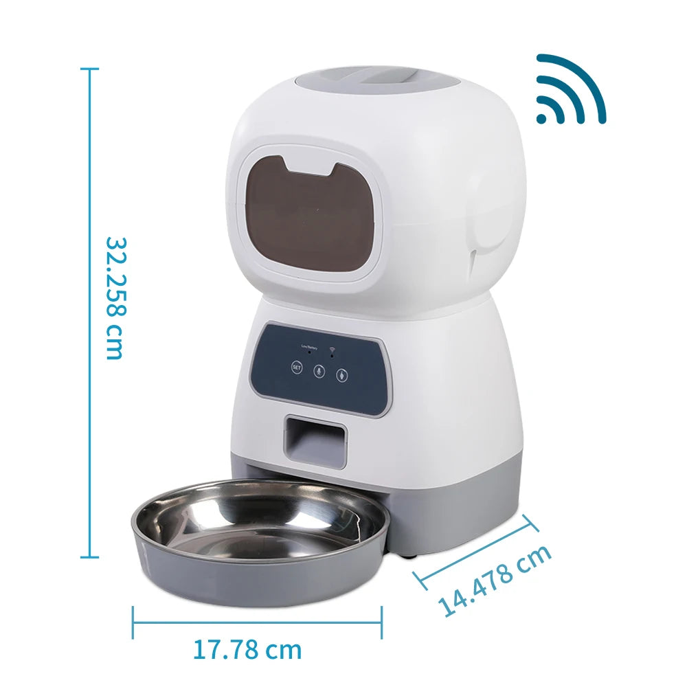 3.5L Automatic Pet Feeder For Cats WiFi Smart Swirl Slow Dog Feeder With Voice Recorder Large Capacity Timing Cat Food Dispenser Secondary image