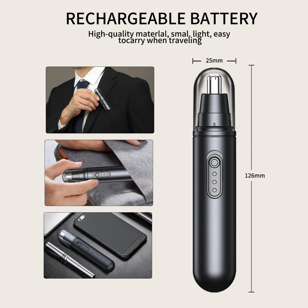 Nose Hair Trimmer Painless Clipper Nose Ear Hair Eyebrow Portable Trimmer For Men Women Electric Rechargeable Nose Hair Trimmer