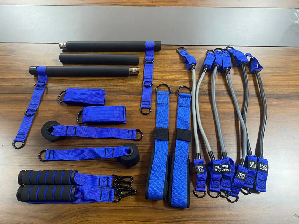 Resistance Band Home Pilates Set with Resistance Bar Bands All-in-One Strength Training Kit for Full Body Workout