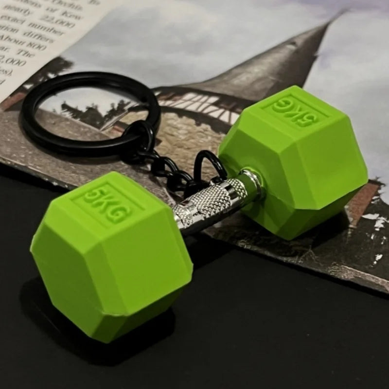 New Barbell Keychain DlY Silicone Dumbbell Keychain Gym Gifts for Gym Lovers Fitness Trainer Gift Backpack Car Key Pendant