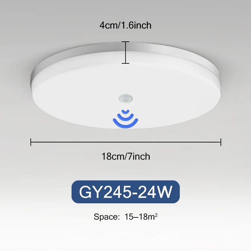 LED Ceiling Light Auto PIR Motion Sensor Smart Home Lighting 13W 18W 24W 36W  Radar Ceiling Lamp For Indoor Bedroom Room Hallway