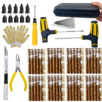 Auto Tire Repair Kit - Puncture Plug Tools, Tyre Puncture Emergency Kit for Universal Tires, with Stirring Glue Repair Tool