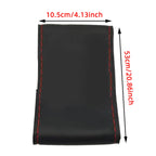 Universal Leather Car Steering Wheel Stitch On Wrap Cover Fit for 38cm 14" DIY Sewing Breathable and Anti Slip Black Grey Beige