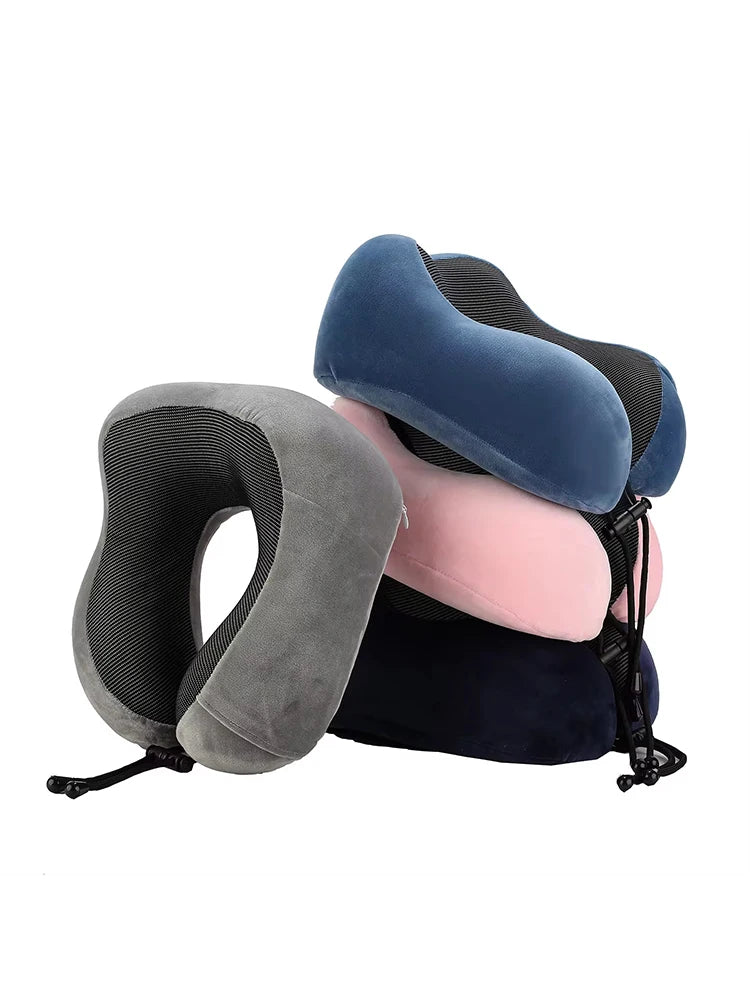 1pc U Travel Memory Cotton Pillow NeckMotor Cars And Aeroplanes NapMagnetic Fabric Ushaped
