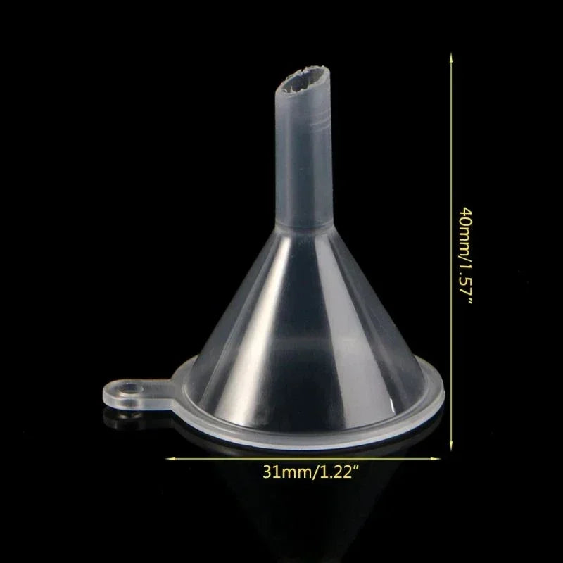 100pcs/lot Plastic Small Funnels For Perfume Mini Liquid Oil Funnels Kitchen Gadget Empty Bottle Packing Tools