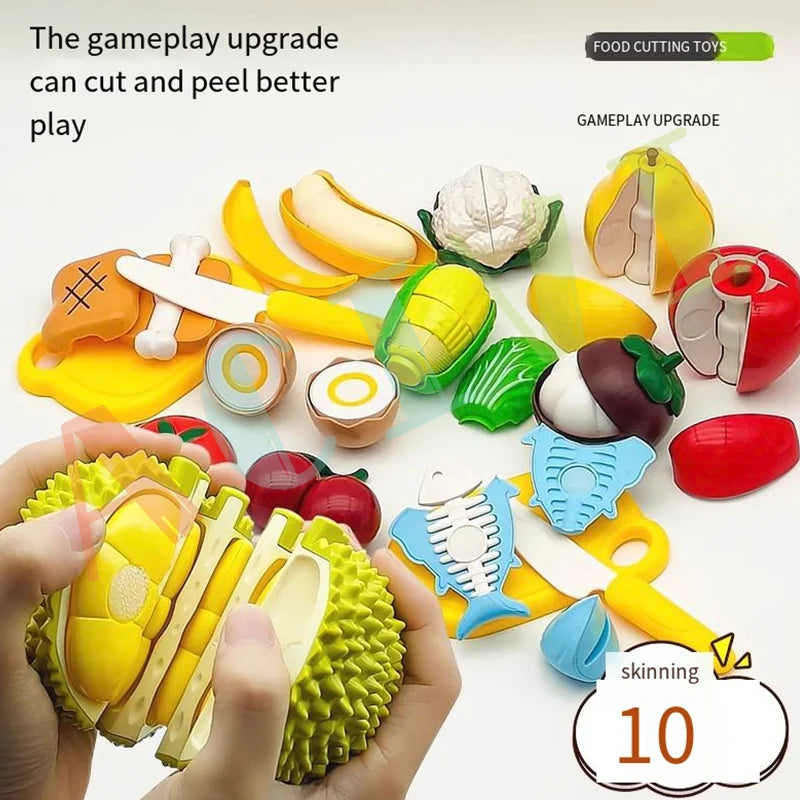 Kid Pretend Play Kitchen Fun Cutting Fruits and Vegetables Food Play House Set Puzzle Education Toys For Kids Boys Girls Gifts Imagen principal del producto