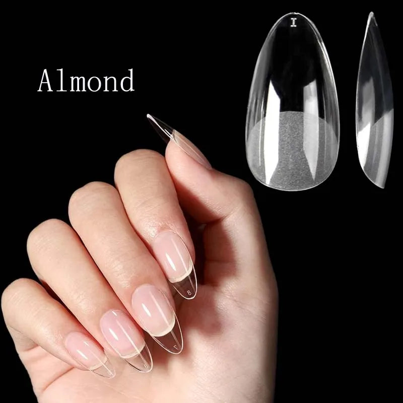 120Pcs Short Almond Oval Fake Nail Tips Extension System Sculpted Full Cover Nail Gel French Ballerinas Capsules Press On Tips Image secondaire du produit