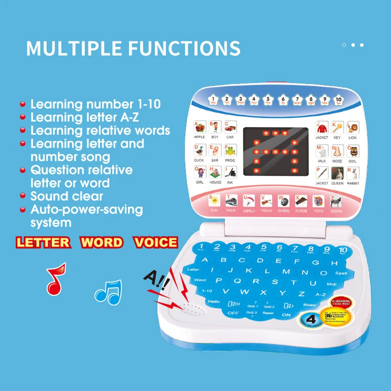Learning Machine Laptop Computer Child Electronic Preschool Language Education Toys Gift Toddler Kid Developing Cognitive Skills Image principale du produit