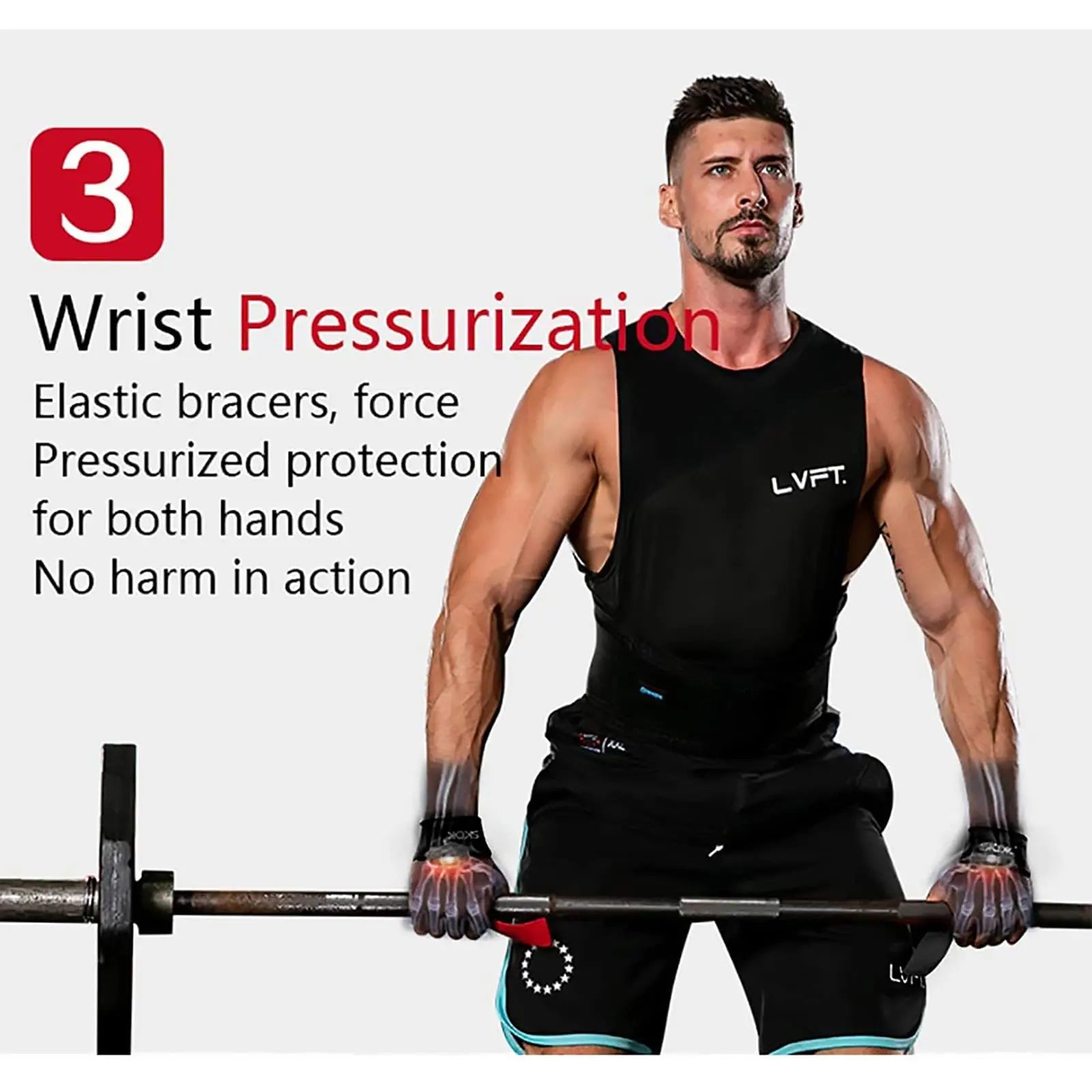GOUNOD Weightlifting Wrist Straps Strength Training Adjustable Non-slip Gym Fitness Lifting Strap Wrist Support Grip Band