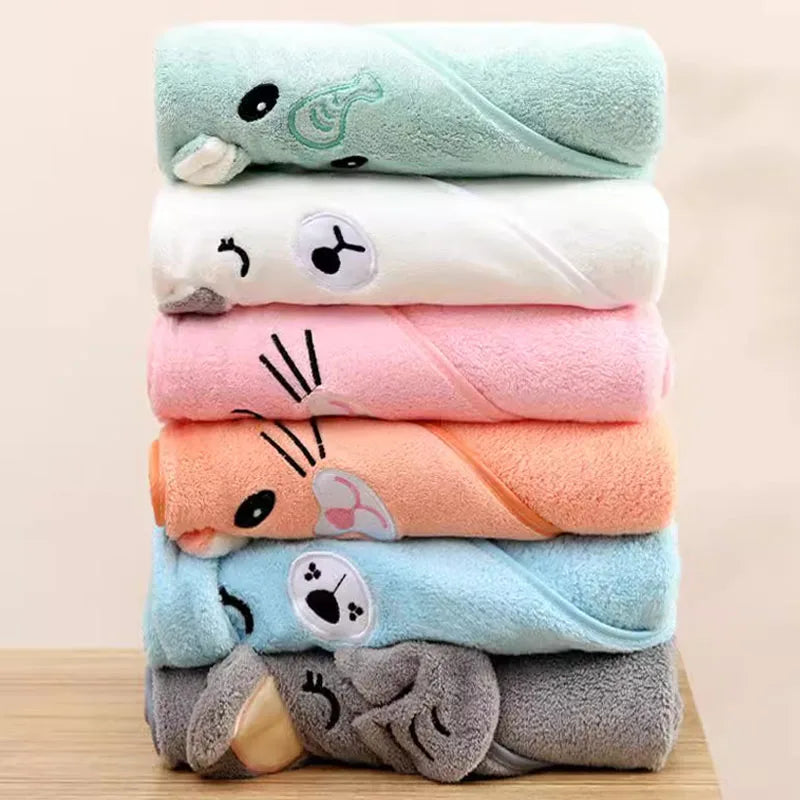 Cute Bath Towel for Baby Soft Absorbent Towel Newborn Swaddle Wrap Baby Blankets for Girls Boys Imagen principal del producto