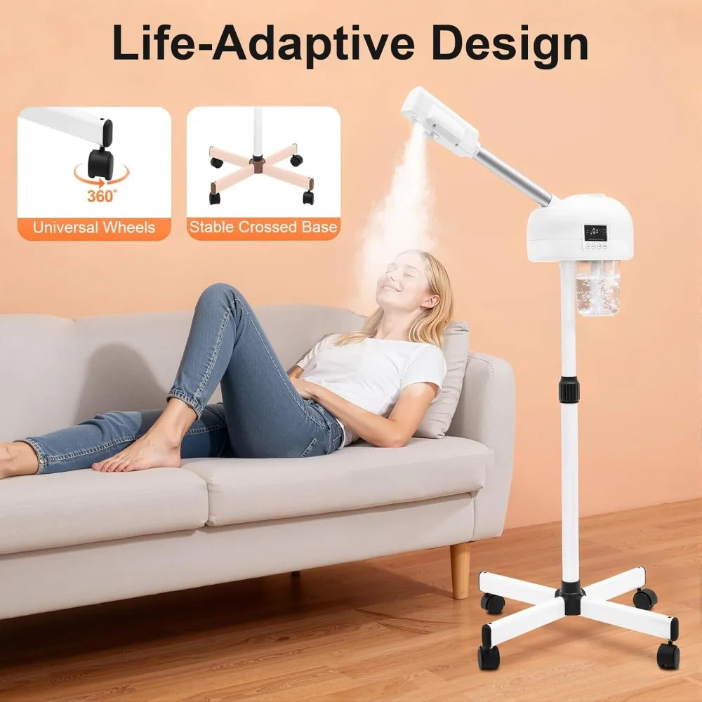 Professional Facial Steamer,2 in 1 Ionic Ozone Steamer, Mist Face Steamer Salon Spa Beauty Skin Care Equipment for Salo for Home