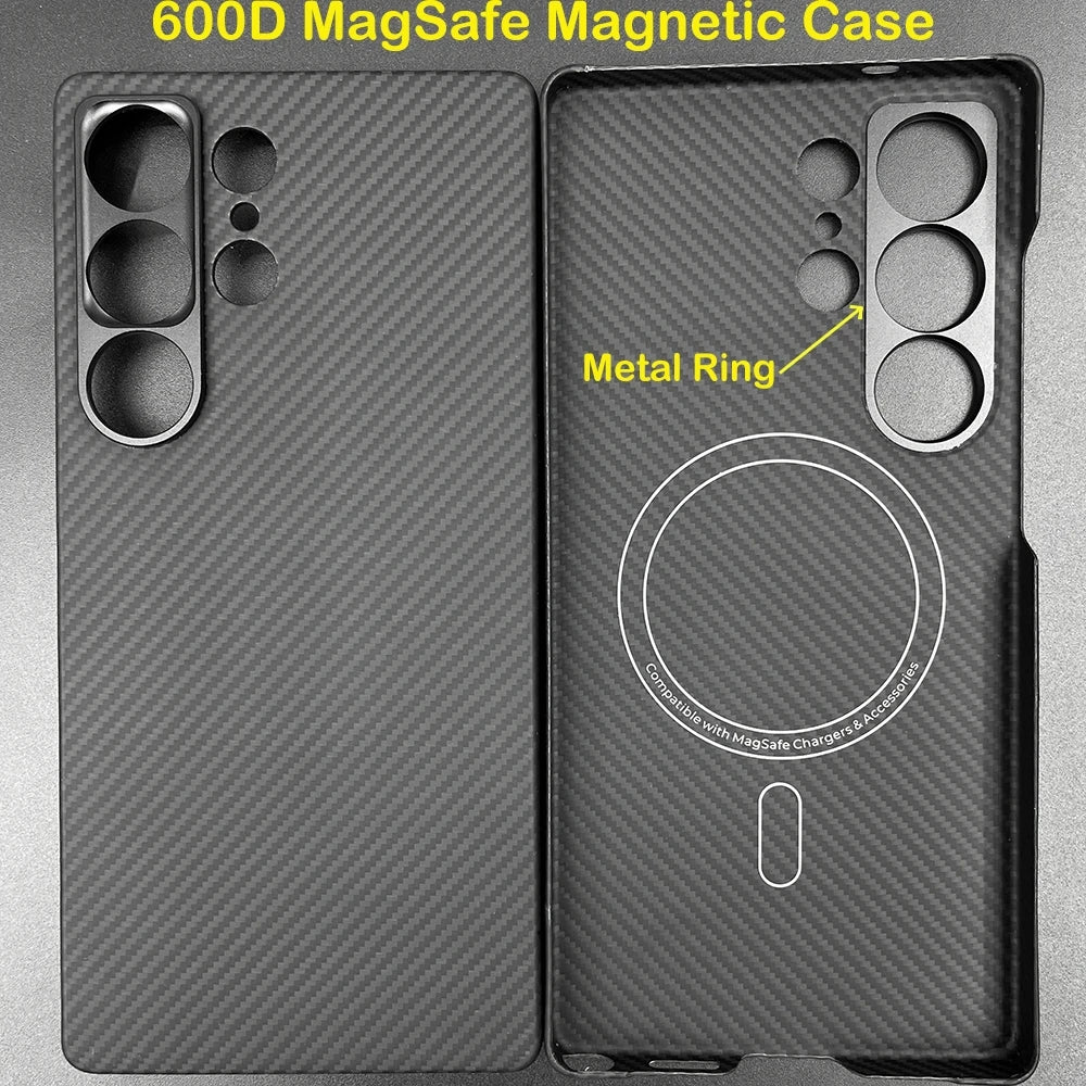 Carbon Fiber Case For Samsung Galaxy S25 Ultra/S25+/S25/S25 Edge Lens Camera Protection Aramid Fiber Cover Lightweight Slim Case