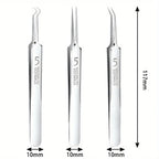 Easy-To-Use Stainless Steel Acne Extractor Set - Hypoallergenic Beauty Tweezers For Clear Skin, Perfect For Beginners