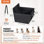 SucceBuy Dog Car Seat Waterproof Dog Booster Seat Pet Car Seat with Clip-On Safety Leash PP Cotton Car Bed for Medium Large Dog
