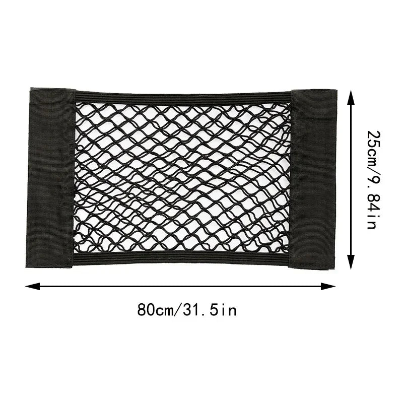 Car Rear Seat Storage Organizer Mesh Adjustable Elastic Straps Anti-Slip Net for SUV Sedan Vehicle Interior Organization Tools