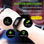 LED Pedometer Bracelet Wrist Calorie Counter 12/24H Time Display Walking Running Pedometer Fitness Watch for Outdoor Sports