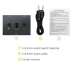 4 Way/2 Way 3.5mm Stereo Audio Switcher Bi-Directional Audio Switch Splitter Box 2 In 1 Out 4 In 1 Out with Mute Button