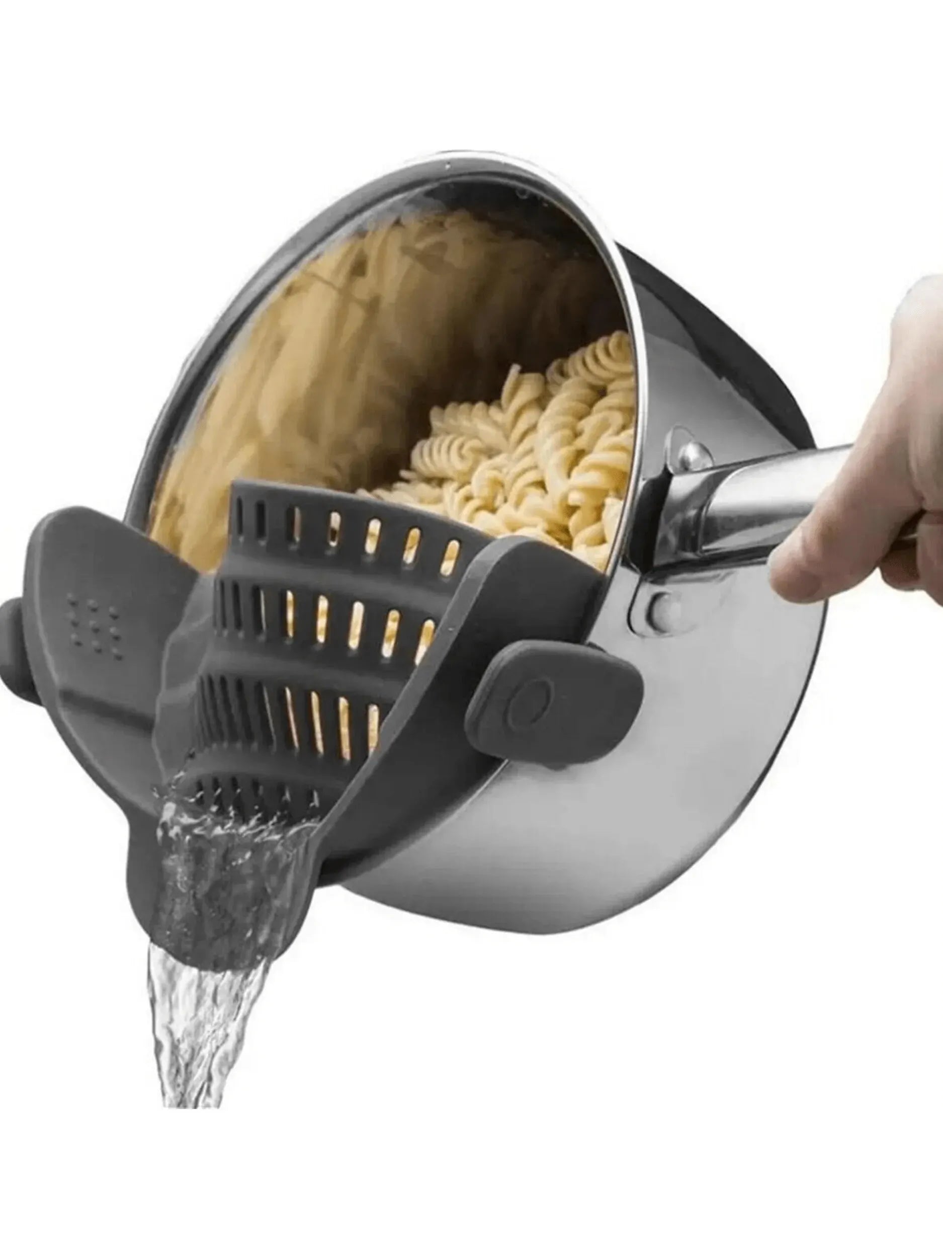 1pc Adjustable Silicone Clip-On Strainer for Pots, Pans, and Bowls - Handheld Drainer for Noodles, Pasta Image principale du produit