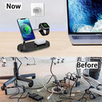 3 in 1 Wireless Charger Stand Magnetic For iPhone 12 13 14 15 Fast Charging Station for Apple Watch 9 8 7 6 5 Airpods 2 3 Pro