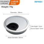 50/53/60mm Office Table Wire Hole Covers Computer Desk round metal decoration box Furniture Hardware Fittings