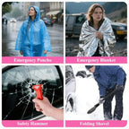 Car Roadside Emergency Kit Vehicle Truck Safety Emergency Road Side Assistance Kits with Jumper Cables Pink
