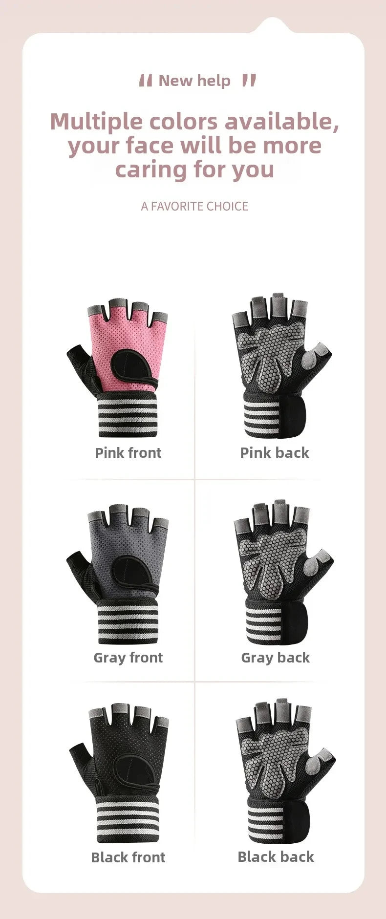 1 Pair Dumbbell Gloves Men Women Weightlifting Crossfit Bodybuilding Workout Sport Gym Training Gloves Non-slip Wrist Protector