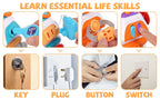 Baby Busy Board Cube Montessori Sensory Toys for Toddler Educational Learning Activities Travel Toy Lock Box Fine Motor Skill