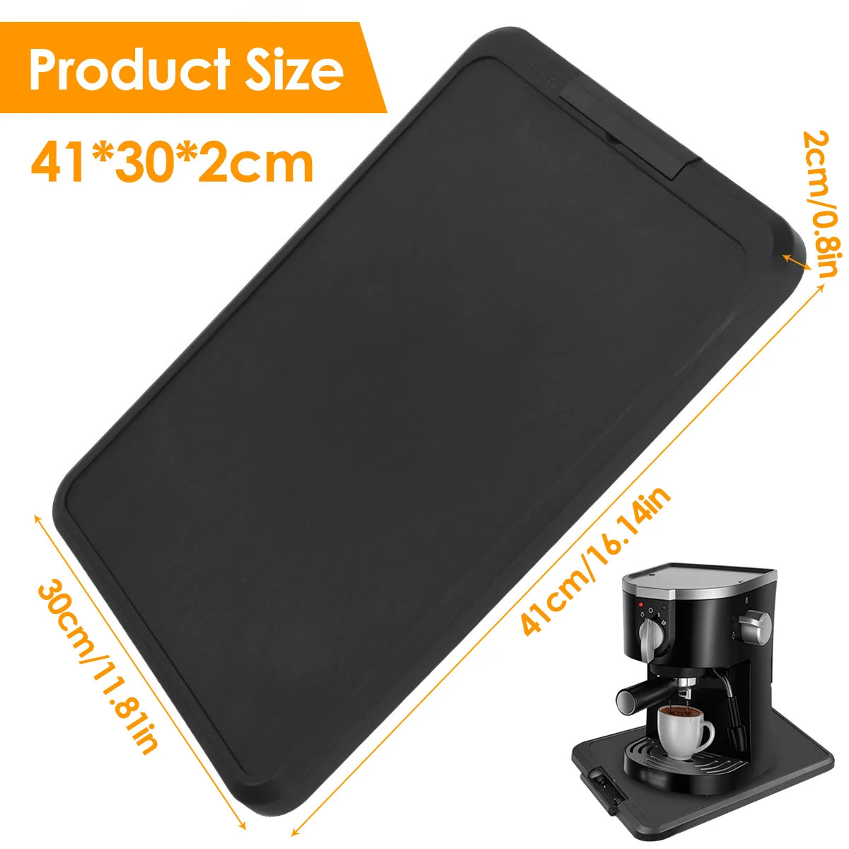 Kitchen Appliance Sliding Tray with Smooth Wheels 16.14×11.81×0.8in Sturdy Non-slip Under Cabinet Appliance Rolling Tray Imagen secundaria del producto