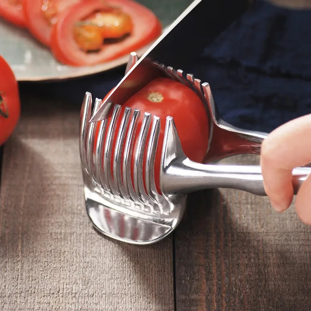 Stainless Steel Kitchen Handheld Orange Lemon Slicer Tomato Cutting Clip Fruit Slicer Onion Slicer KitchenItem Cutter Accessorie Imagen principal del producto