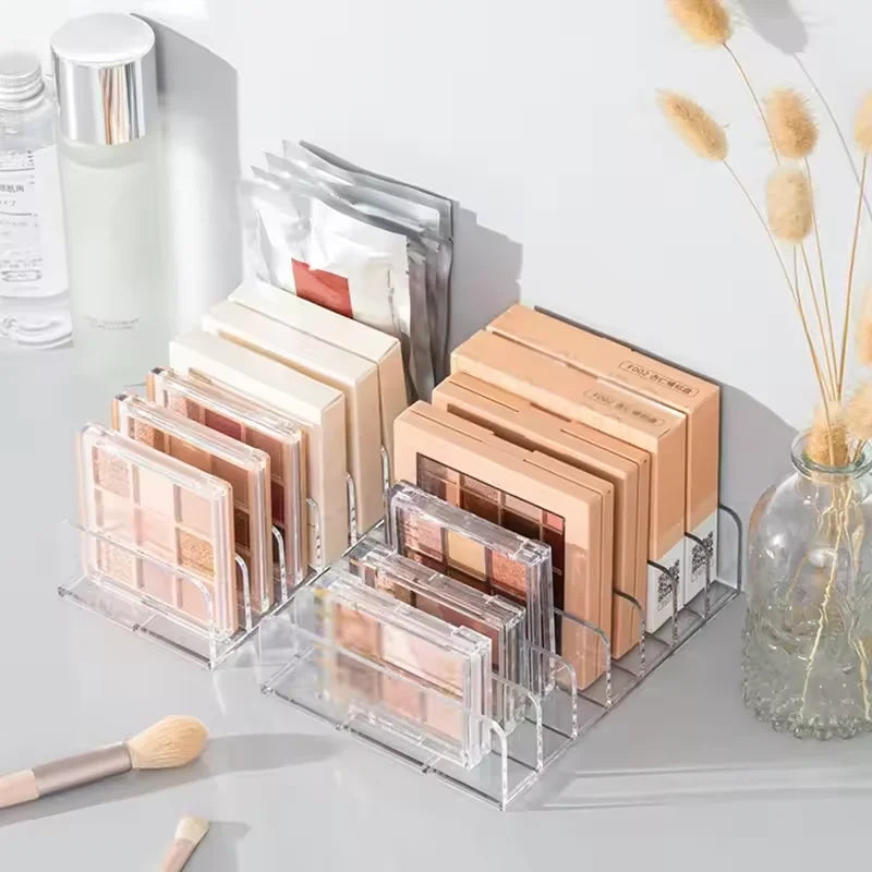 Makeup Organizer Box, 7-Compartment Clear Storage Shelf, Multi-Cell Display for Cosmetics, Blush, Eyeshadow,Space-Saving Durable Imagem principal do produto