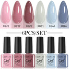 LILYCUTE 6Pcs/set 7ml Coffee Series Gel Nail Polish Kit 125 Colors Manicure Semi Permanent Soak Off UV Nail Art Gel Varnish