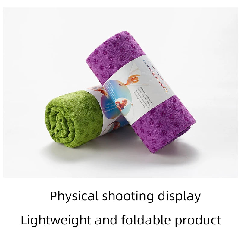 Yoga towels, hot and spicy yoga mat towels Featuring grip points to absorb sweat and prevent slipping, suitable for hot yoga, Pi Imagen secundaria del producto