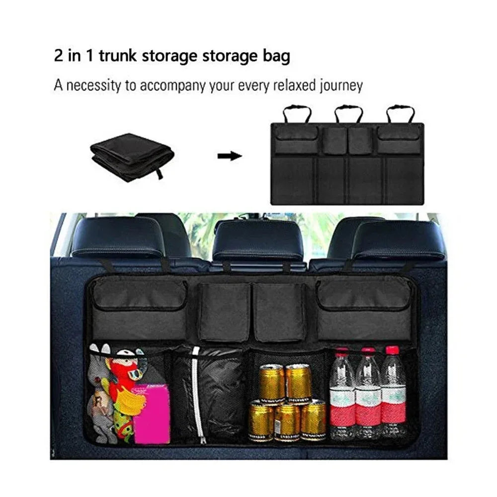 Versatile Oxford Cloth Car Trunk Storage Bag Rear Seat Back Hanging Vehicle Organizer Box for Automobile Interior