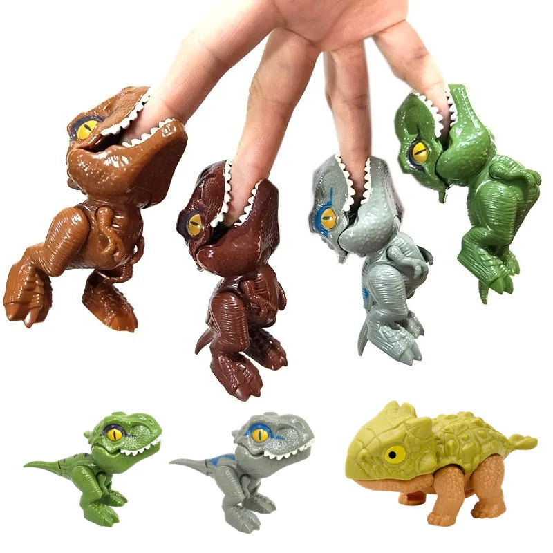 Jurassic Finger Dinosaur Triceratops Tyrannosaurus Model Toys for Kids Creative Finger Biting Dinosaurs Interactive Toy Boy Gift Imagen principal del producto