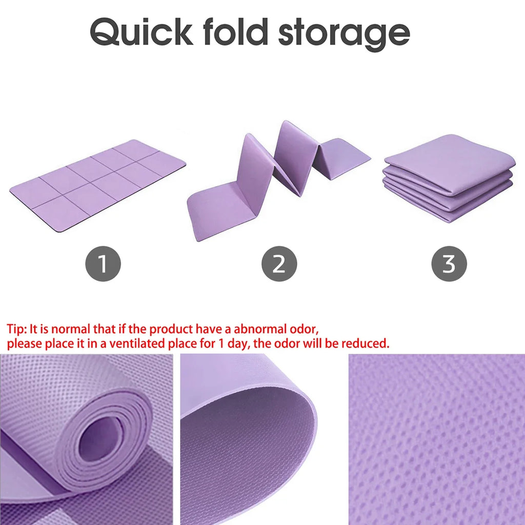 Foldable Yoga Mat Eco Friendly EVA Folding Travel Fitness Exercise Mat 3mm/4mm/6mm Thicknesses for Yoga Pilates & Floor Workouts