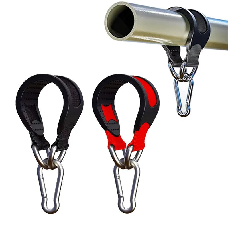 2Pcs Nylon Sling with Metal Hook - Versatile Gym Accessory for Sandbags, Boxing, and Hammocks, Black, Nylon Strap, Gym Equipment |   Durable Fitness Equipment |   Metal Hook Strap Image principale du produit