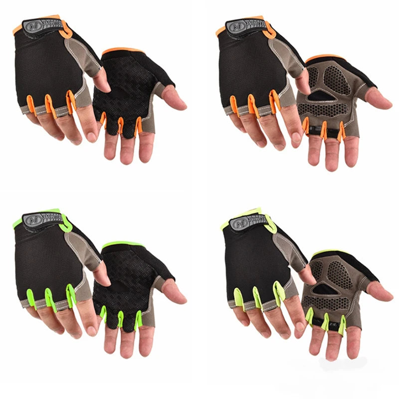 Anti-Slip Breathable Workout Gloves, Fingerless Fitness Training Gym Gloves for Men Women Bodybuilding Cycling Exercise