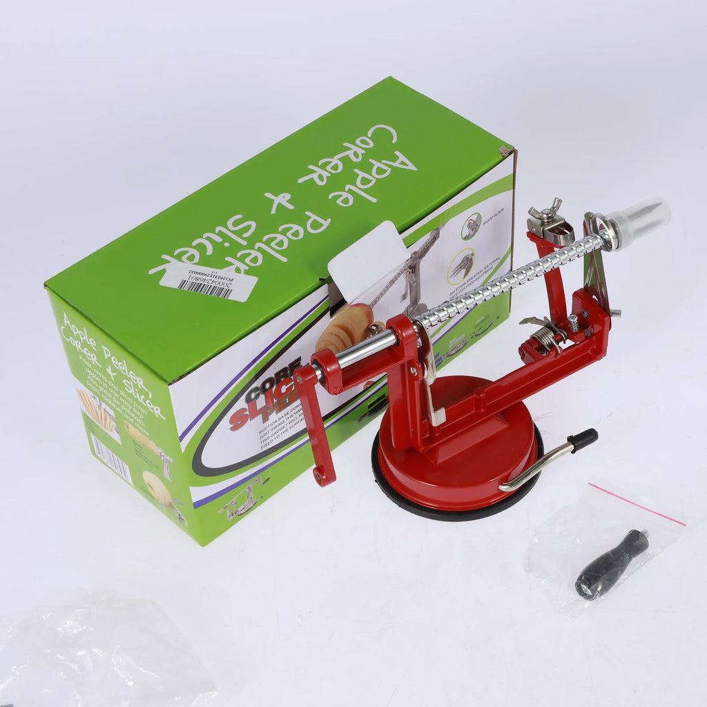 3 In 1 Fruit Peeler Machine Hand Crank Fruit Slicer Corer Apple Skin Cutter Peeling Tool Sharp Fruit Peel Remover Kitchen Gadget