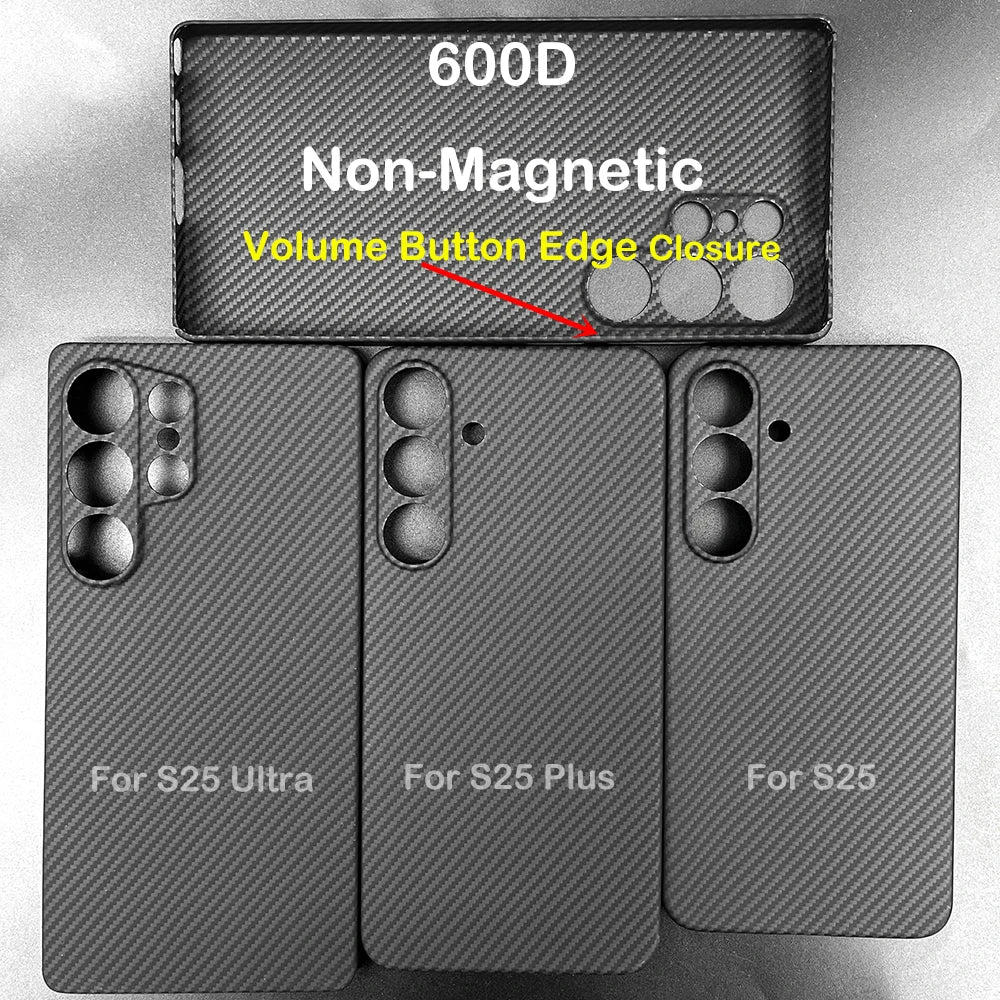 Carbon Fiber Case For Samsung Galaxy S25 Ultra/S25+/S25/S25 Edge Lens Camera Protection Aramid Fiber Cover Lightweight Slim Case