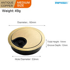 50/53/60mm Office Table Wire Hole Covers Computer Desk round metal decoration box Furniture Hardware Fittings