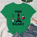 yogo T shirt New Yoga Balance Print Short Sleeves Round Neck Woman T-Shirt Summer Casual Tees