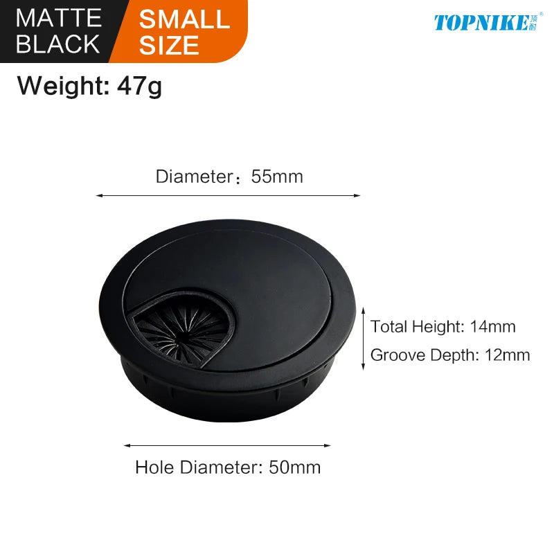 50/53/60mm Office Table Wire Hole Covers Computer Desk round metal decoration box Furniture Hardware Fittings