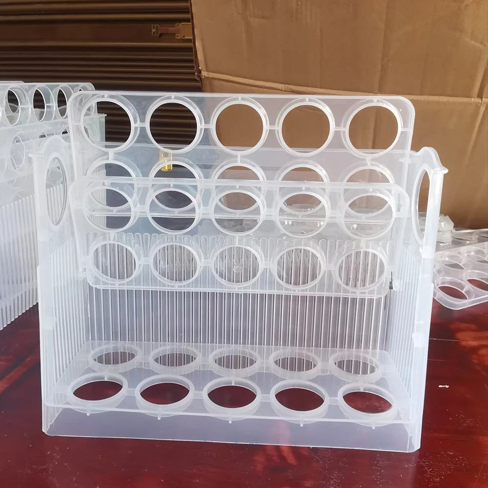 Kitchen Large Capacity Egg Fridge Storage Box - Portable Multi-Layer Egg Tray Organizer, Auto Opening/Closing Egg Holder