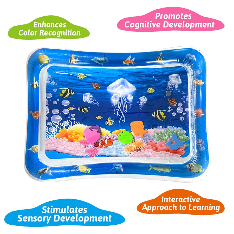 Baby Water Play Mat Inflatable Cushion PVC Infant Tummy Time Toddler Water Pad For Kids Early Education Developing Activity Toys Imagen secundaria del producto