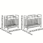 No-Drill Wall-Mounted Utensil Holder. Stainless Steel Space-Saving Organizer for Kitchen Cutlery, Ideal for Small Spaces.