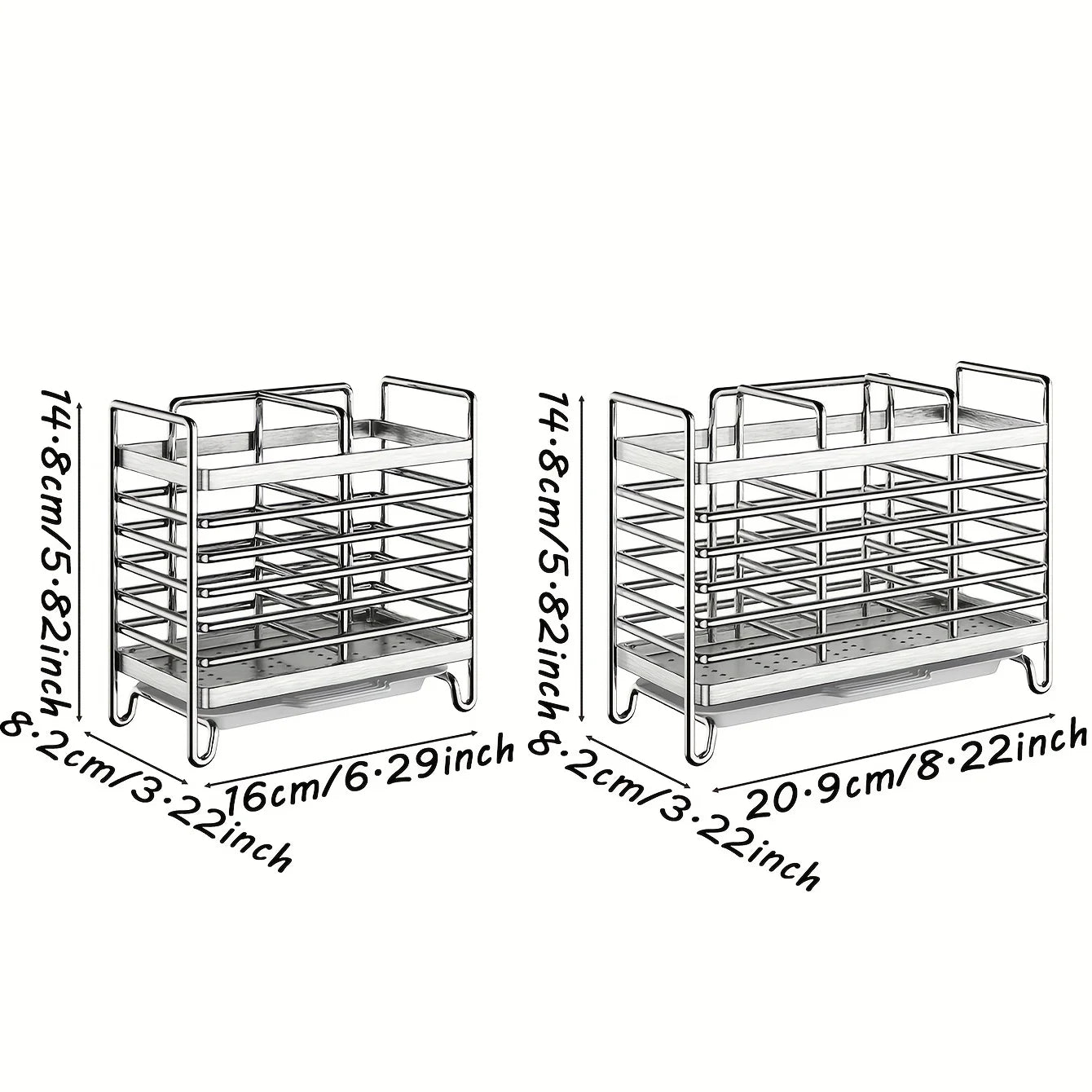 No-Drill Wall-Mounted Utensil Holder. Stainless Steel Space-Saving Organizer for Kitchen Cutlery, Ideal for Small Spaces.