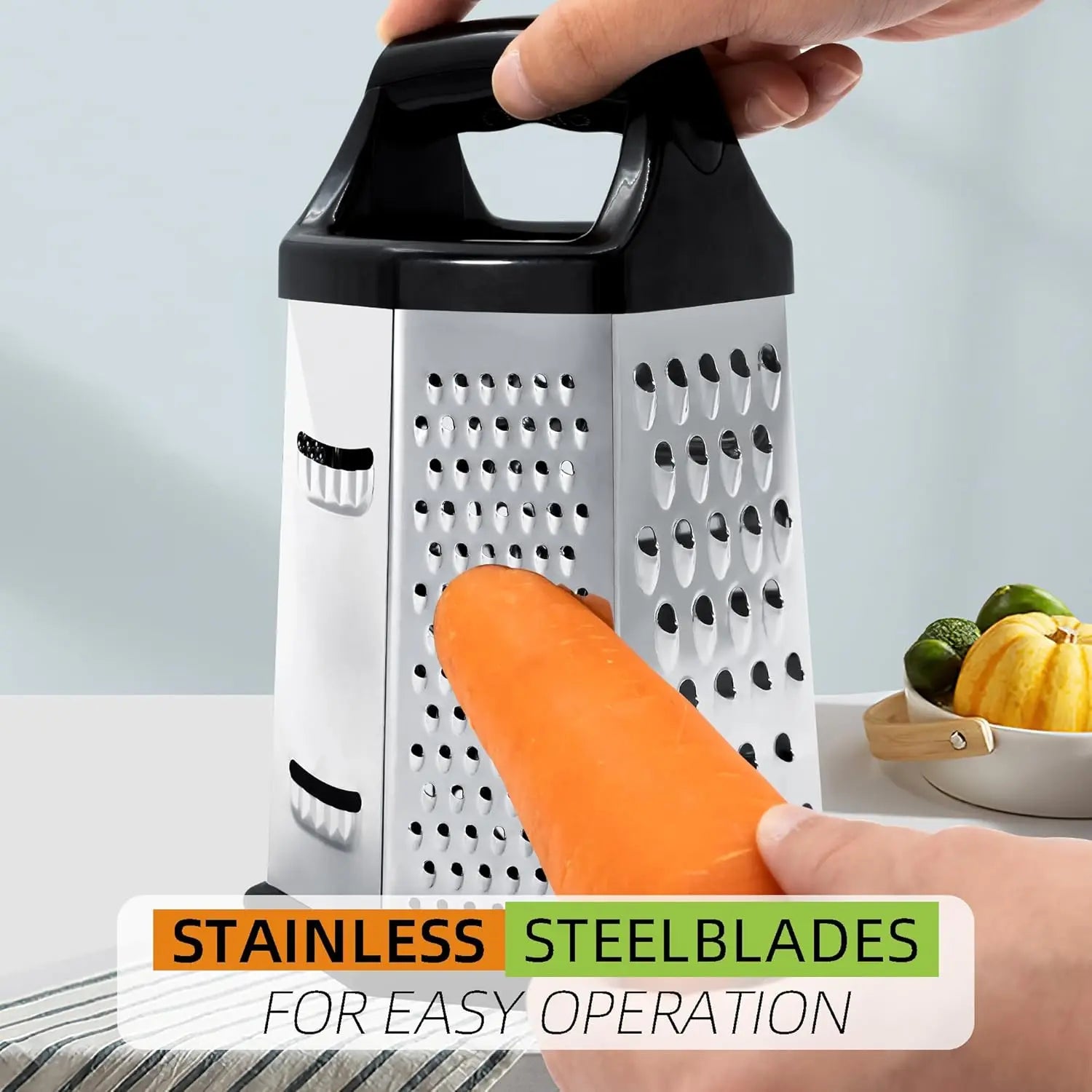 Multifunctional Vegetables Box Grater Stainless Steel 6 Sides Slicer Shredders Manual Cheese Potato Graters Kitchen Accessories Imagen principal del producto